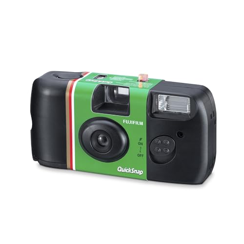 Fujifilm QuickSnap Flash 400 One-Time-Use Camera - 27 Exposures | 35mm disposable camera with 400 speed film and built-in flash for photography, travel and events