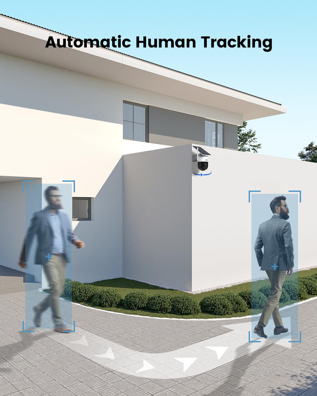 aosu Solar Camera Outdoor Wireless for Home Surveillance,Fixed Solar Panel | Easy to Set up,360° Full Coverage,Auto Person Tracking,2K Clarity&Full-Color Night Vision,Two-Way Talk,2.4GHz WiFi only
