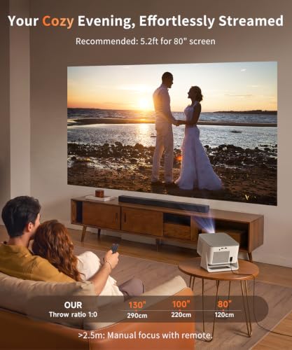 Magcubic HY350MAX Mini Projector, 600 ANSI, 4K Support, Auto Focus | Native 1080P Mini Portable Easy Setup 4-in-1 Auto WiFi 6 •BT5.4 • Android14 Movie Projector for Home Theater Outdoor