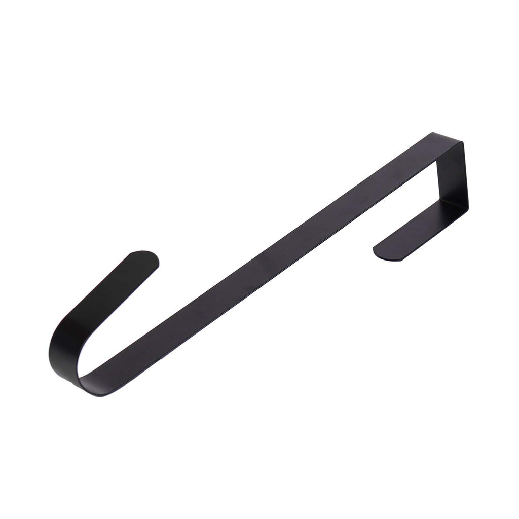 Sattiyrch 12" Front Door Wreath Hanger, Ultra Slim Metal Over Door Hook, Damage-Free Hanging for Seasonal & Year-Round Wreaths, Fits Most Doors, Black, 1 Pack