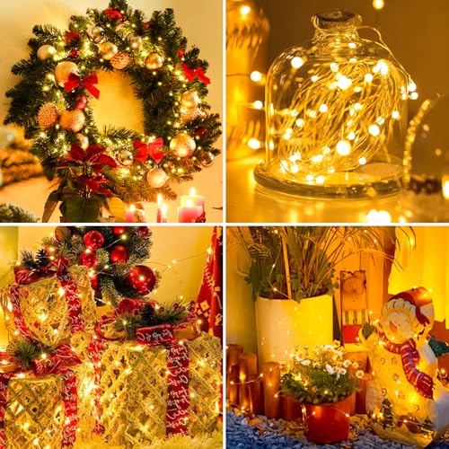 Fairdeer 6 Pack Fairy Lights Battery Operated - 7ft 20 Led Twinkle lights 3 Modes, Bulk Mini String Lights Waterproof for Mason Jars Vases DIY Party Table Centerpieces Christmas Decoration -Warm White