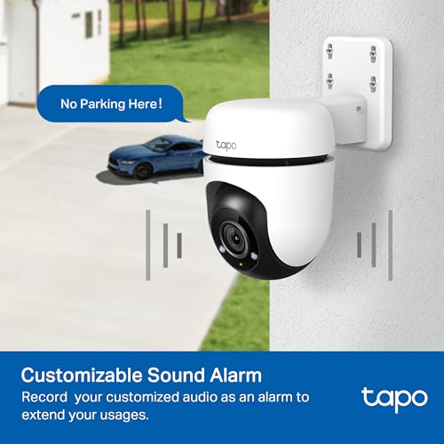TP-Link Tapo 1080P Outdoor Wired Pan/Tilt Security Camera, C500 | 360° View, Motion Tracking, Works with Alexa & Google Home, Night Vision, Free AI Detection, Cloud & SD Card Storage