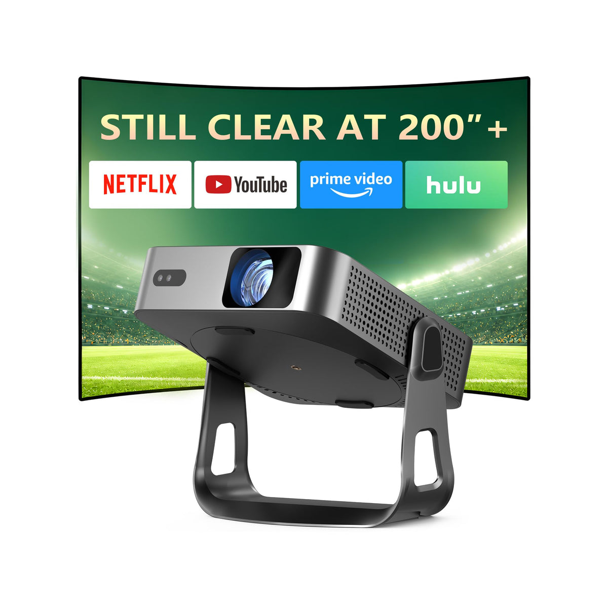 Now with Netflix/1080P-VOPLLS Smart Mini Projector with WiFi and Bluetooth | Thinnest 1.81" Native 1080P Auto Focus & Keystone Portable Outdoor Projector, 4K Home Movie Theater