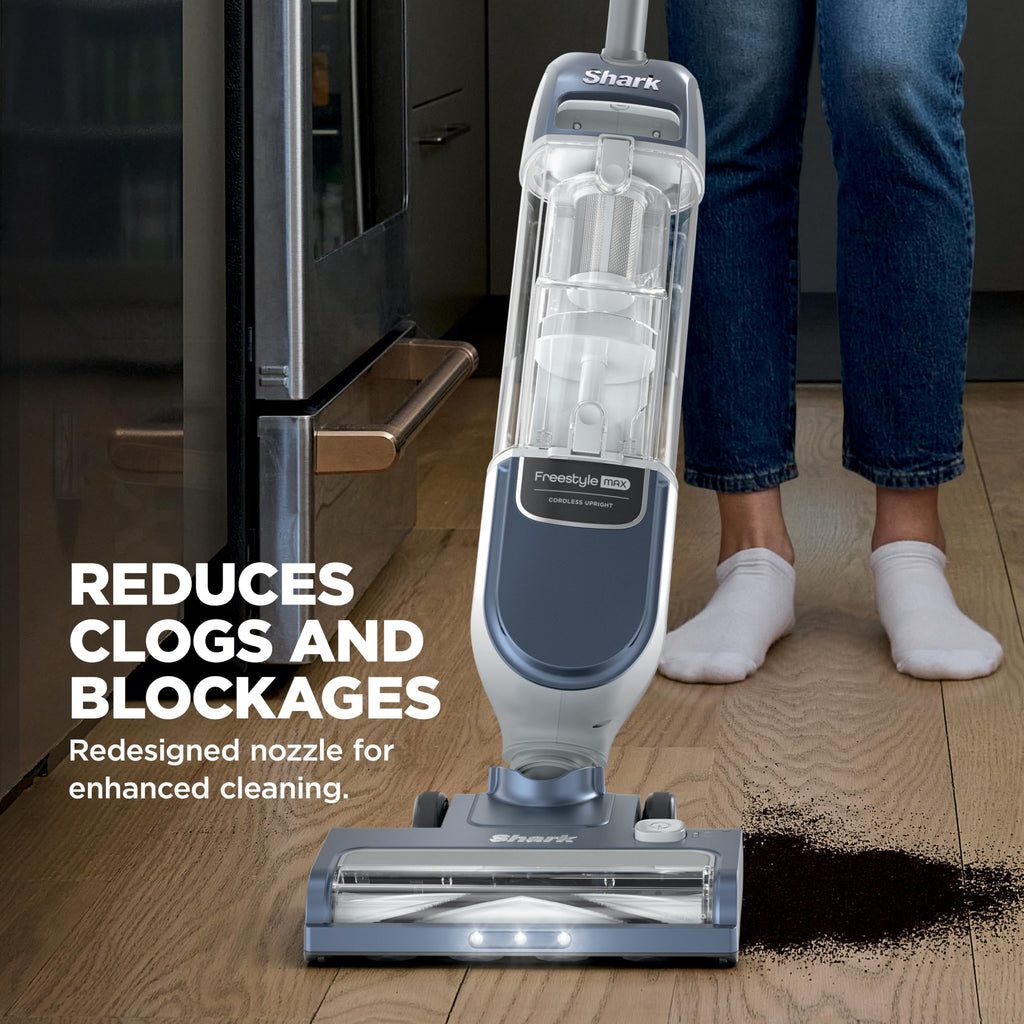 Shark Freestyle Max Cordless Upright Vacuum, Nordic Blue, SV2002 | Multi-Surface Cleaning, Lightweight, Easy Maintenance, Large Dust Cup, 2-Speed Brushroll, LED Headlights
