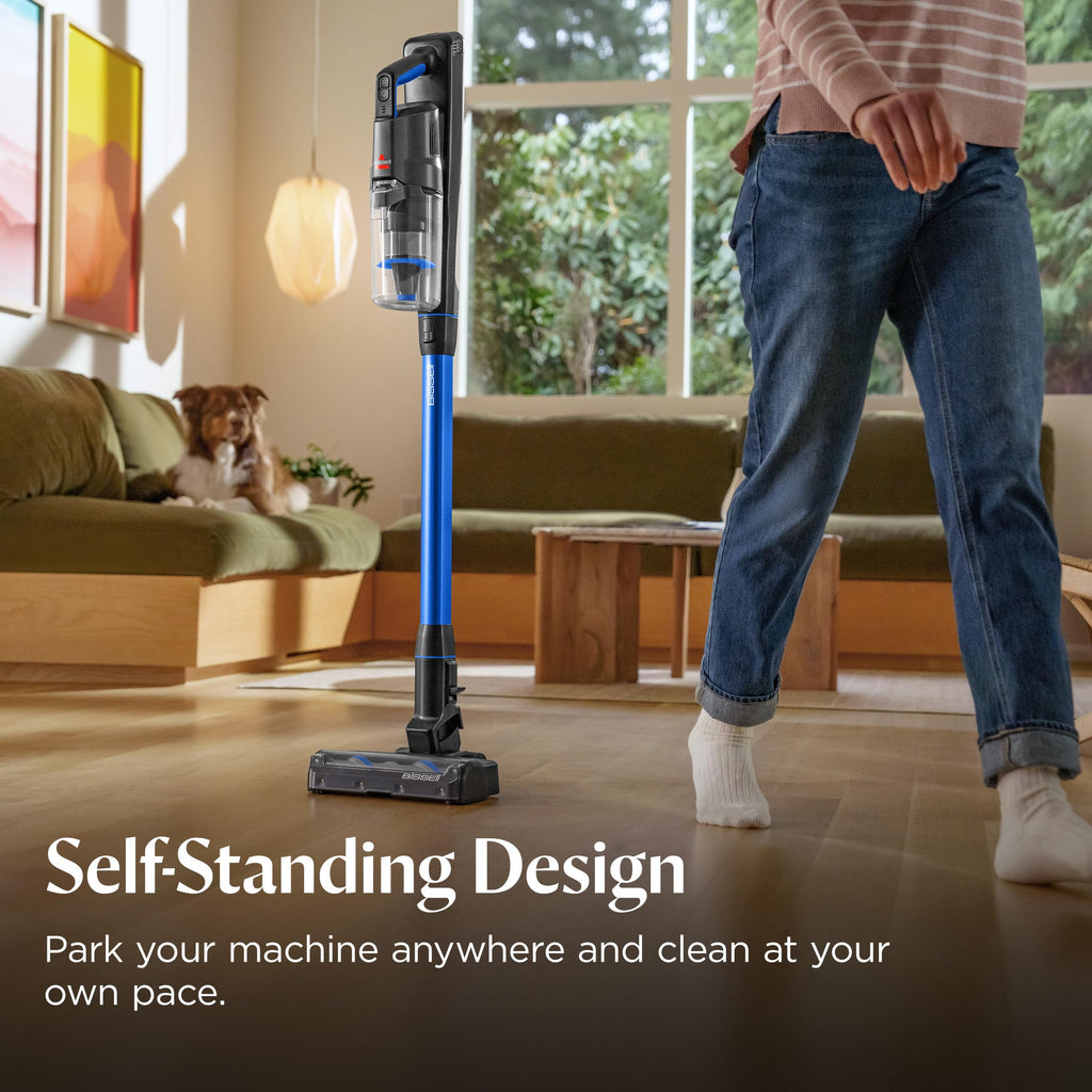 Bissell PowerClean FurFinder 200W Self-Standing Cordless Vacuum, 4052 | Bright headlights; wall mount; removable battery; upholstery tool; self-standing for easy storage