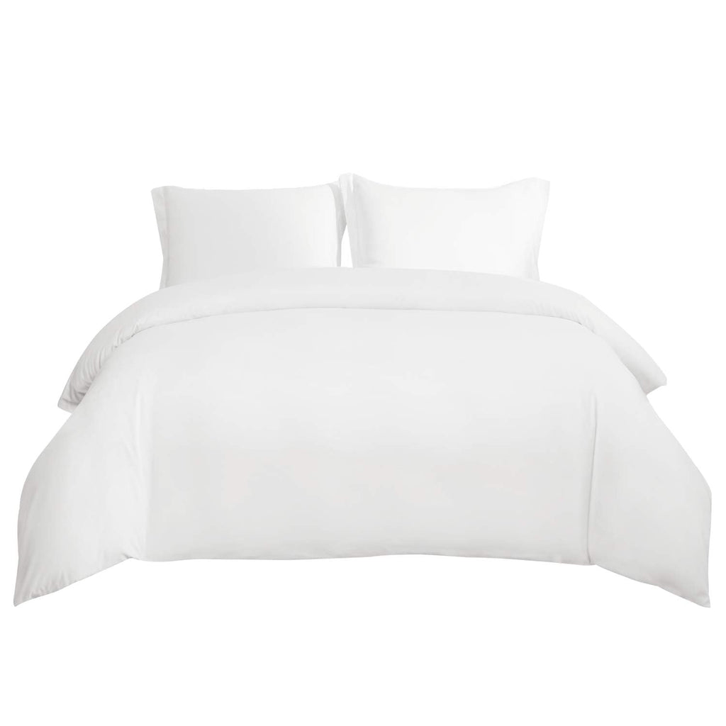 Bedsure Duvet Cover Queen Size, 3Pcs Soft Double Brushed Bedding Set, White | For Kids & Adults, 90"x90" Comforter Cover, Hotel Luxury, All Season, Breathable, Easy Care, Lightweight, Zipper Closure