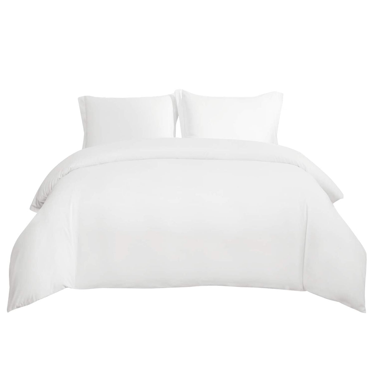 Bedsure Duvet Cover Queen Size, 3Pcs Soft Double Brushed Bedding Set, White | For Kids & Adults, 90"x90" Comforter Cover, Hotel Luxury, All Season, Breathable, Easy Care, Lightweight, Zipper Closure
