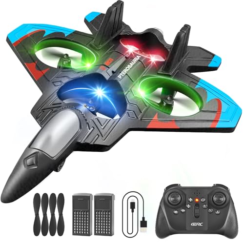 4DRC V32 Foam Remote Control Airplanes RC Planes for Kids Adults, RC Airplane Fighter Jet with Light, 360° Flip Fighter Jet Toys, Stunt Roll, Airplane Toy Gifts for Kids Boys