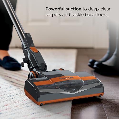 Shark Rocket Corded Stick Vacuum, Carpet & Hard Floors, Gray/Orange, HV301 | Under 9 Lbs., Handheld Conversion, Pet Hair Pickup, Swivel Steering, Low-Profile Reach, Crevice and Upholstery Tools