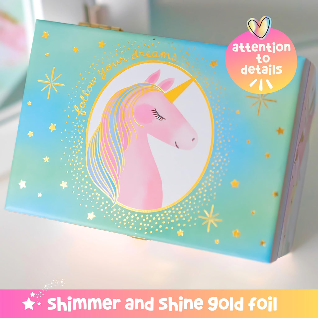 Giggle & Honey® Musical Unicorn Jewelry Box for Girls | Music Boxes for Little Girls, Toddler Jewelry Box for 4 Year Old Kids, Toys for Toddlers, Birthday Gifts for Kids 5-9 Years