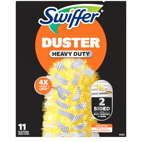 Swiffer Dusters Heavy Duty Multi-Surface Duster Refills for Cleaning, Unscented, 11 Count