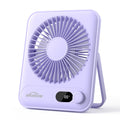 WHATOOK Small Desk Fan Personal Fans: 5000mah 25 Hours Battery Office Quiet Mini Desktop Fan Portable Rechargeable Travel Essentials (Purple, 2000 mAh)