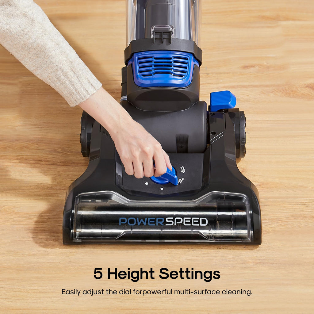 Eureka Upright Vacuum Cleaners, PowerSpeed Lightweight, NEU280 | Upgraded Cyclone System, Pet Hair, Carpet & Hard Floor Cleaning, Senior-Friendly, Washable Filter, Blue