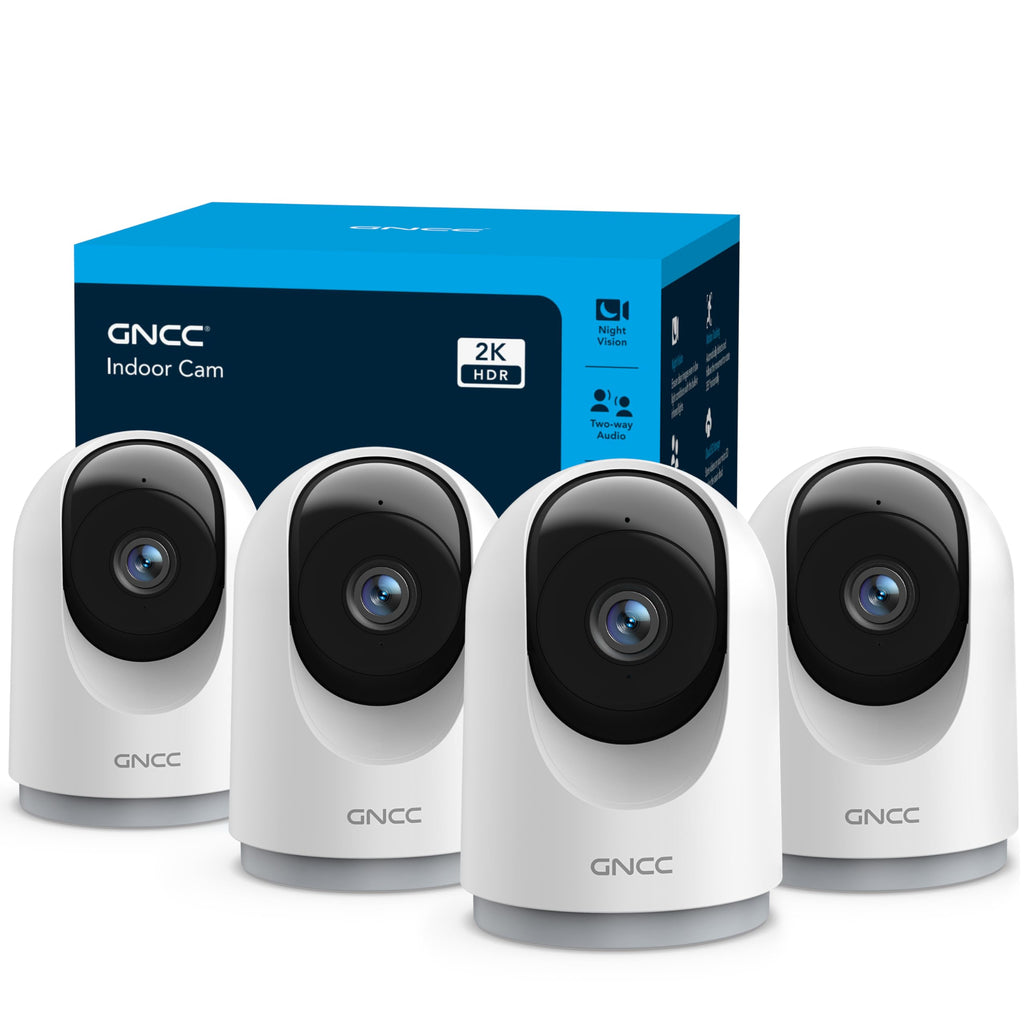 GNCC 5G Cameras for Home Security Indoor, Pet/Dog/Baby w Phone App, 4Pcs | Dual-Band Wi-Fi, 360 PTZ Auto-Tracking Pet/Dog/Cat/Puppy/Nanny, Motion Alert, SD Card or Paid Cloud
