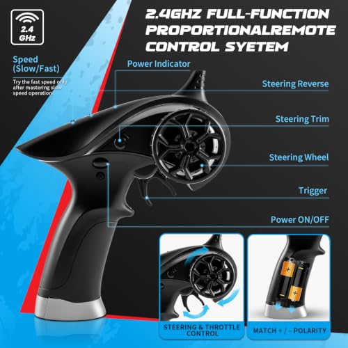 HAIBOXING 18859 1:18 Scale All Terrain RC Car, Hobby 4WD Remote Control Car | 2.4GHz Electric RC Vehicle 36 KPH High Speed 4X4 Waterproof Off-Road RC Truck with Two Rechargeable Batteries for RC Driving