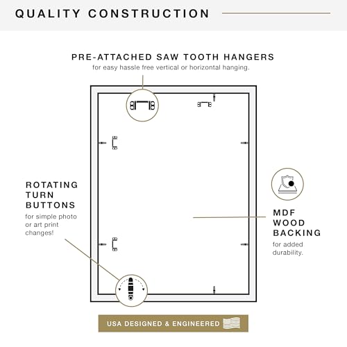 MCS Studio Gallery Poster Frame, 18x24, Black Woodgrain, 1-Pack | Studio Gallery Poster Frame For Photos & Art Prints, 18x24 Inch, Black Woodgrain Engineered Wood, 1-Pack