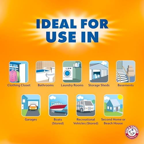 Arm & Hammer Clean Burst Moisture Absorber and Odor Eliminator Tubs, 14 oz., 3 Pack, Attract and Trap Excess Moisture, Eliminate Musty Odors, Convenient and Effective