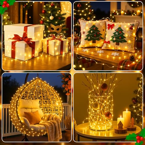 16FT 50 LED Fairy Lights Battery Operated with Timer, Warm White
