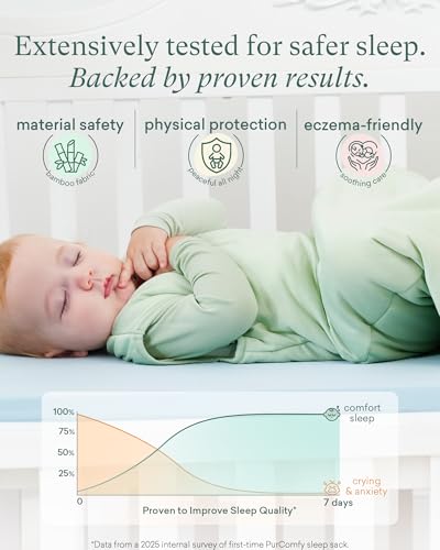 PurComfy Supersoft Bamboo Viscose Sleep Sack, 1.0 TOG Baby Sleeping Bag | Ideal For Sensitive Skin, 2-Way Zipper, All Season Baby Wearable Blanket, Neutral for Boy Girl