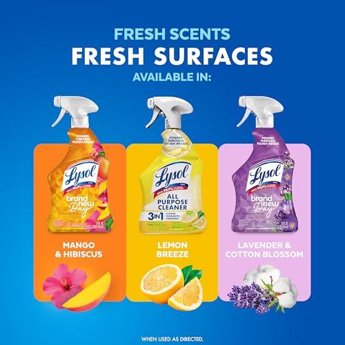 Lysol All Purpose Cleaner Spray, Disinfectant, Lemon, 32oz | Multipurpose Cleaner, Sanitizer & Disinfectant Spray, Degreaser, Multi-Surface Kitchen & Bathroom Cleaner, Cleaning Supplies