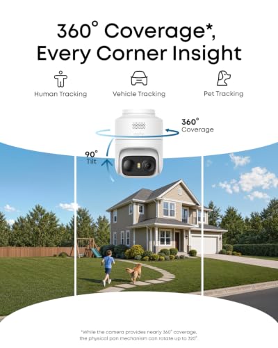 eufy Security eufyCam C37, Solar Cameras Wireless Outdoor,2K Resolution | 360° Pan & Tilt AI Tracking, Human/Pet/Vehicle Detection, Flexible Solar Panel, Color Night Vision, No Monthly Fee