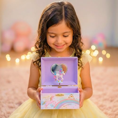 Giggle & Honey® Musical Unicorn Jewelry Box for Girls | Music Boxes for Little Girls, Toddler Jewelry Box for 4 Year Old Kids, Toys for Toddlers, Birthday Gifts for Kids 5-9 Years