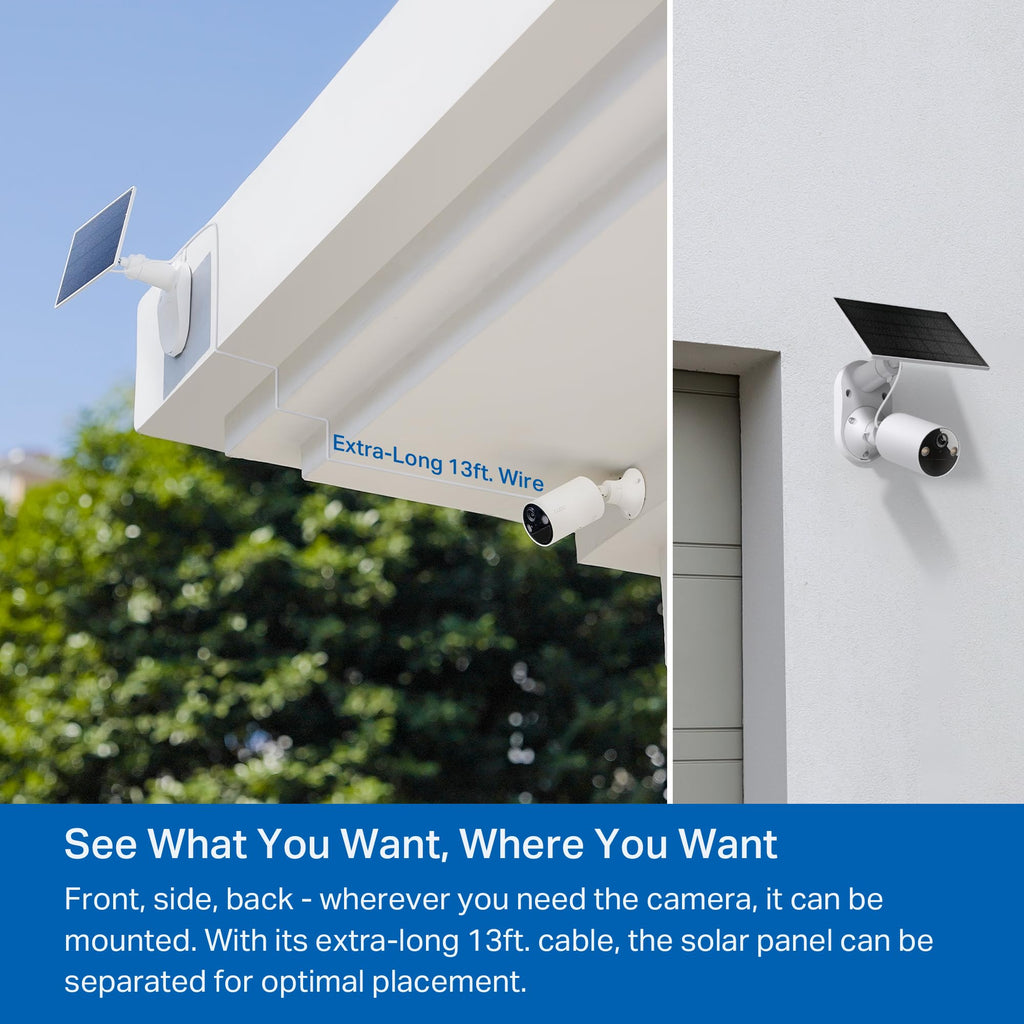Tapo SolarCam C402 KIT 1080p Outdoor Wireless Security Camera | Battery Power with Solar, Person Detection, Subscription-Free Local Storage or Optional Cloud, Works with Alexa & Google Home