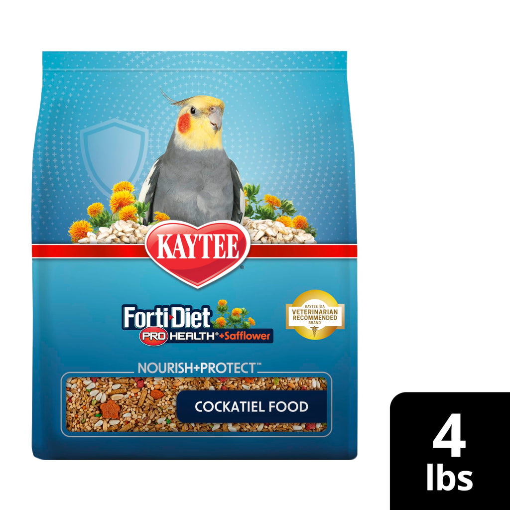 Kaytee Forti-Diet Pro Health+Safflower Nourish+Protect Cockatiel Food | Supports digestive health. Bird food cockatiel with safflower and flaxseed. Cockatiel seed, prebiotics, probiotics