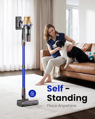Cordless Vacuum Cleaner, Upgraded 650W 60KPA 70Mins Cordless Stick Vacuum Cleaner with Flexible Hose,Self-Standing,Touch Screen, Anti-tangle Wireless Vacuum Cleaners for Home/Pet Hair/Carpets/Floors