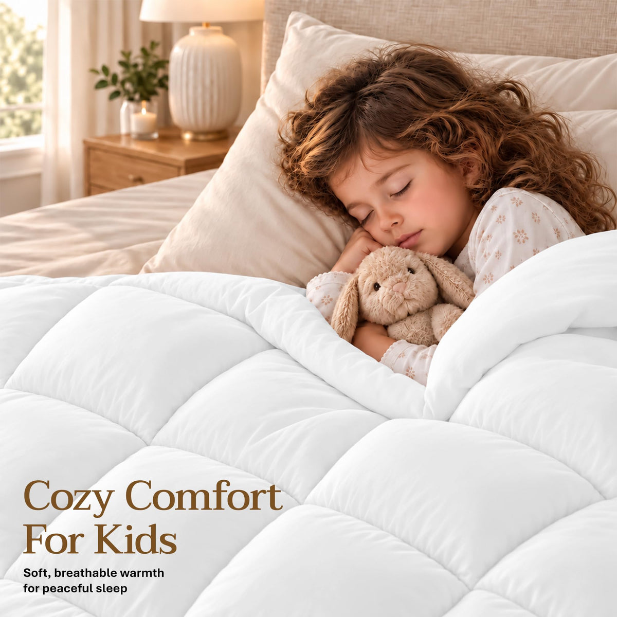 Utopia Bedding Duvet Insert, Comforters Queen Size 88 x 88 Inches, White | Cozy All Season Comforter for Kids, Boys, Girls, and Teens, Down Alternative Fill, Soft Microfiber Shell, Machine Washable