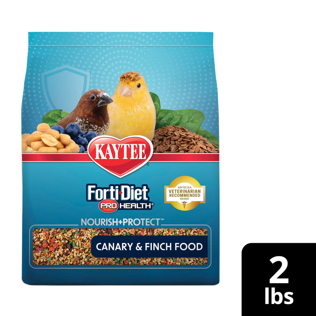 Kaytee Forti-Diet Pro Health Nourish+Protect Canary & Finch Food, 2 Lb | Supports digestion and immunity. Canary food with probiotics and prebiotics. Bird food, omega 3s, naturally preserved