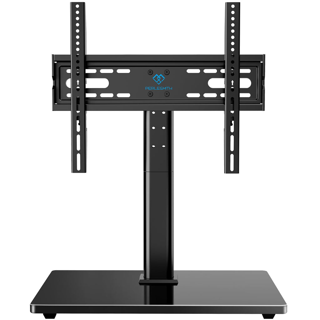 PERLESMITH Universal TV Stand Legs for 32-70 inch TVs to 99lbs with Mount | 8 Height adjustable, Tempered glass base, Fixed, Max VESA 400x400mm, Livingroom & Bedroom, PSTVS04