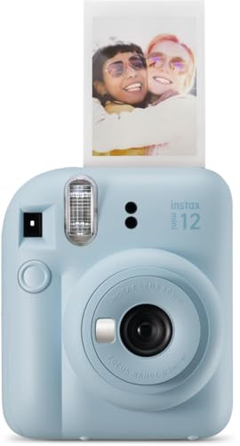 Fujifilm Instax Mini 12 Instant Film Camera - Pastel Blue | Instax Mini 12 with automatic exposure and selfie mirror for photography, scrapbooking and gifting