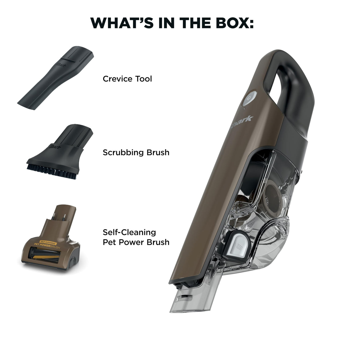 Shark UltraCyclone Pet Pro Plus Cordless Handheld Vacuum, Brown, CH951BR1 | Powerful Suction, Portable Vacuum for Car & Home, Pet Power Brush, Crevice Tool, Scrubbing Brush, XL Dust Cup