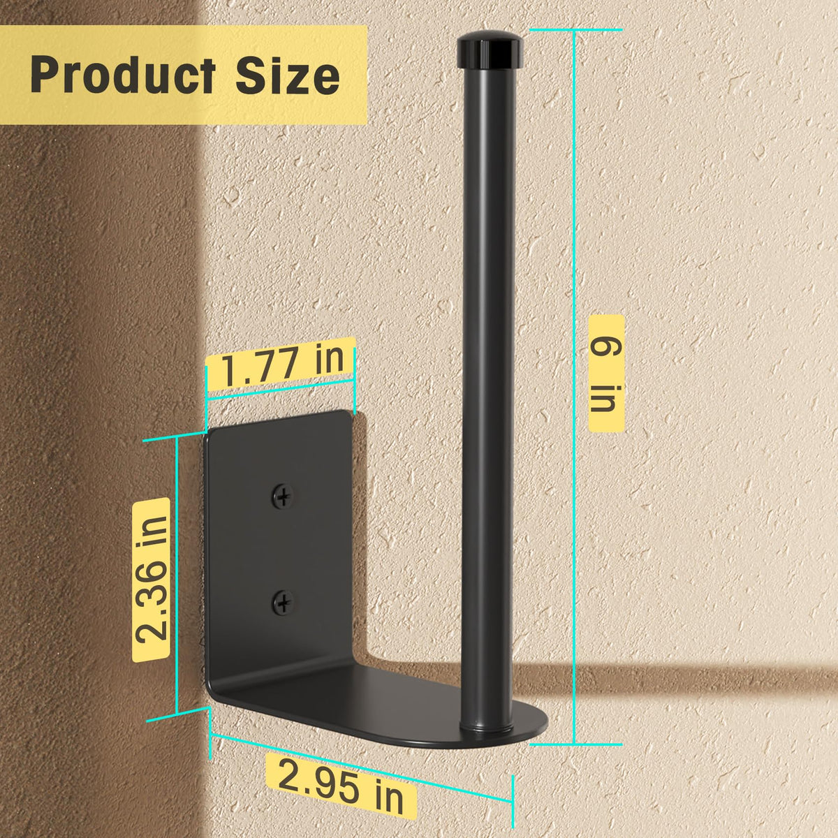 Durmmur Stainless Steel Hat Organizer, Hat Rack for Wall,Each Holds 15 Hats | 2P Strong Adhesive/Wall Drilled Hat Holder, Hat Hooks, Hat Hanger Baseball Cap Organizer for Door,Bedroom,Closet(Black 6 in)