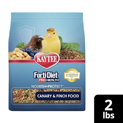 Kaytee Forti-Diet Pro Health Nourish+Protect Canary & Finch Food, 2 Lb | Supports digestion and immunity. Canary food with probiotics and prebiotics. Bird food, omega 3s, naturally preserved