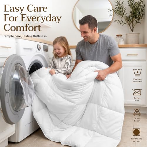 Utopia Bedding Duvet Insert, Comforters Queen Size 88 x 88 Inches, White | Cozy All Season Comforter for Kids, Boys, Girls, and Teens, Down Alternative Fill, Soft Microfiber Shell, Machine Washable