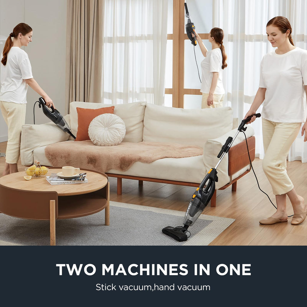 Eureka Blaze Stick Vacuum Cleaner, Powerful Suction 3-in-1 Small Handheld Vac with Filter for Hard Floor Lightweight Upright Home Pet Hair, Dark Black