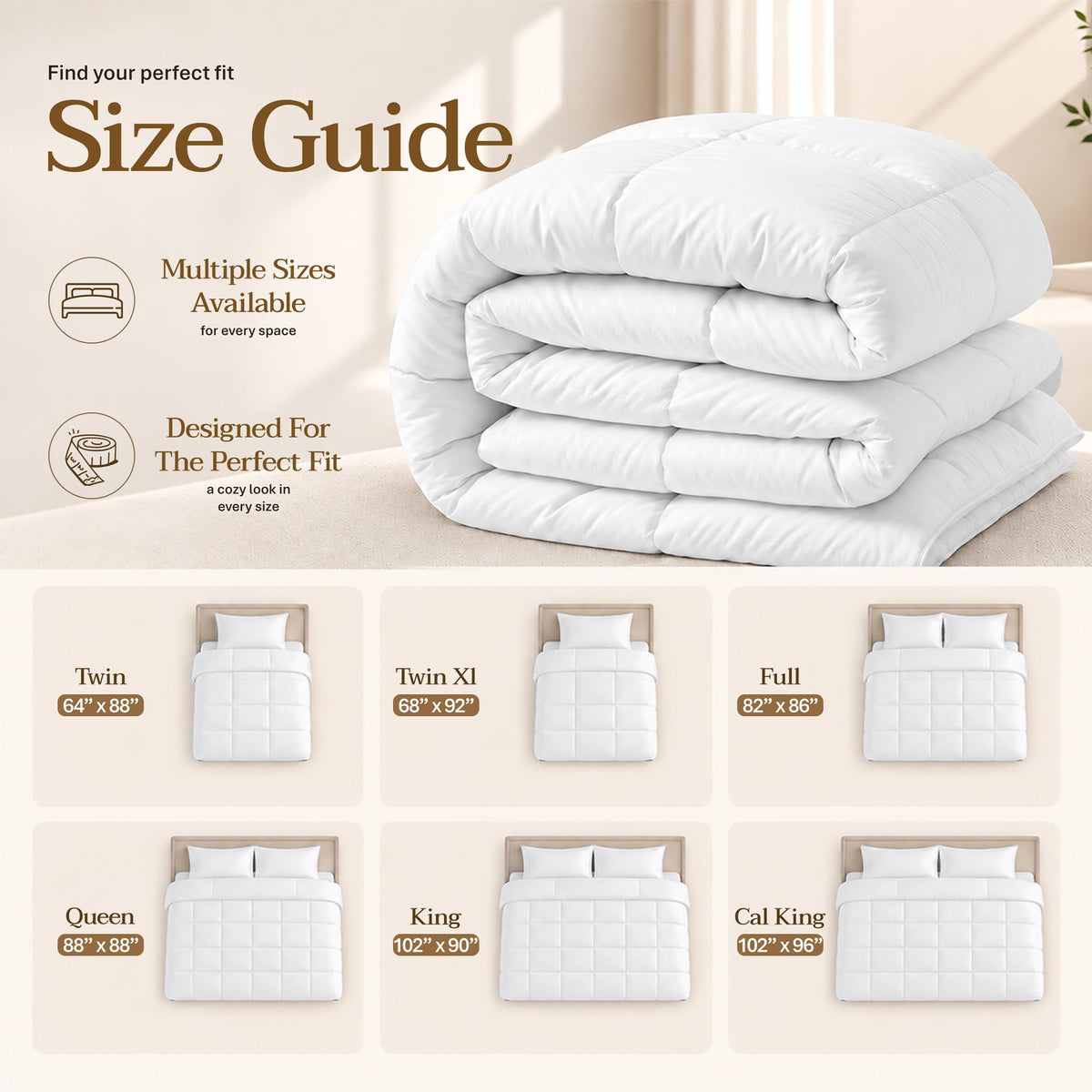 Utopia Bedding Duvet Insert, Comforters Queen Size 88 x 88 Inches, White | Cozy All Season Comforter for Kids, Boys, Girls, and Teens, Down Alternative Fill, Soft Microfiber Shell, Machine Washable