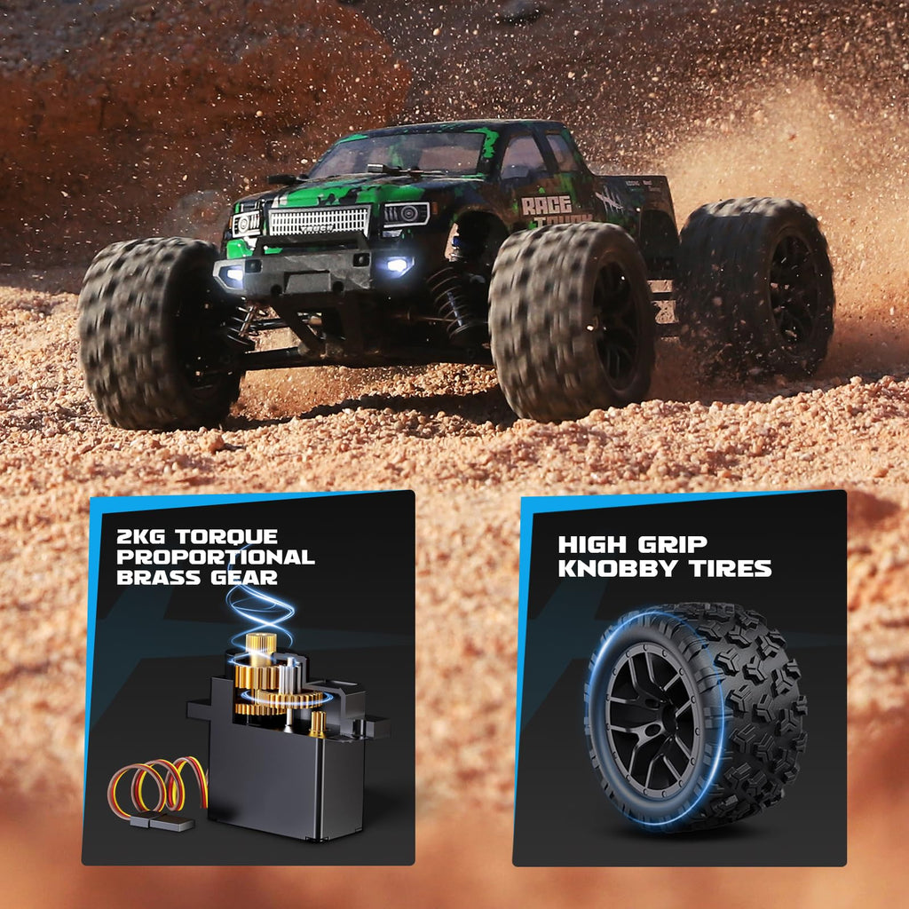 HAIBOXING 18859 1:18 Scale All Terrain RC Car, Hobby 4WD Remote Control Car | 2.4GHz Electric RC Vehicle 36 KPH High Speed 4X4 Waterproof Off-Road RC Truck with Two Rechargeable Batteries for RC Driving