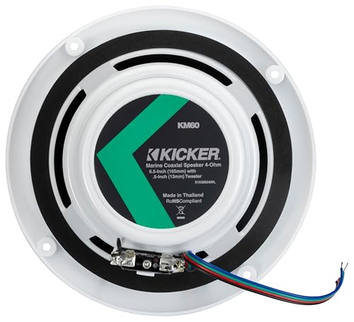 KICKER 51KM604WL KM 6.5" 4Ω LED Marine Coaxial Speakers - Pair