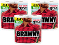 Brawny Tear-A-Square 3-Ply Paper Towels, 6 Double Rolls = 12 Regular Rolls (3 Packs of 2)