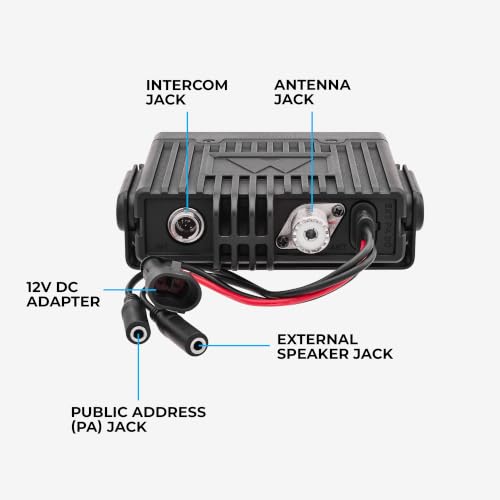Midland MXT295 15W MicroMobile GMRS Two-Way Radio with Bluetooth Mic | Wireless Bluetooth Mic, IP67 Waterproof, 99 Channels, 8 Repeater Channels, PA and Intercom, NOAA Weather Alert