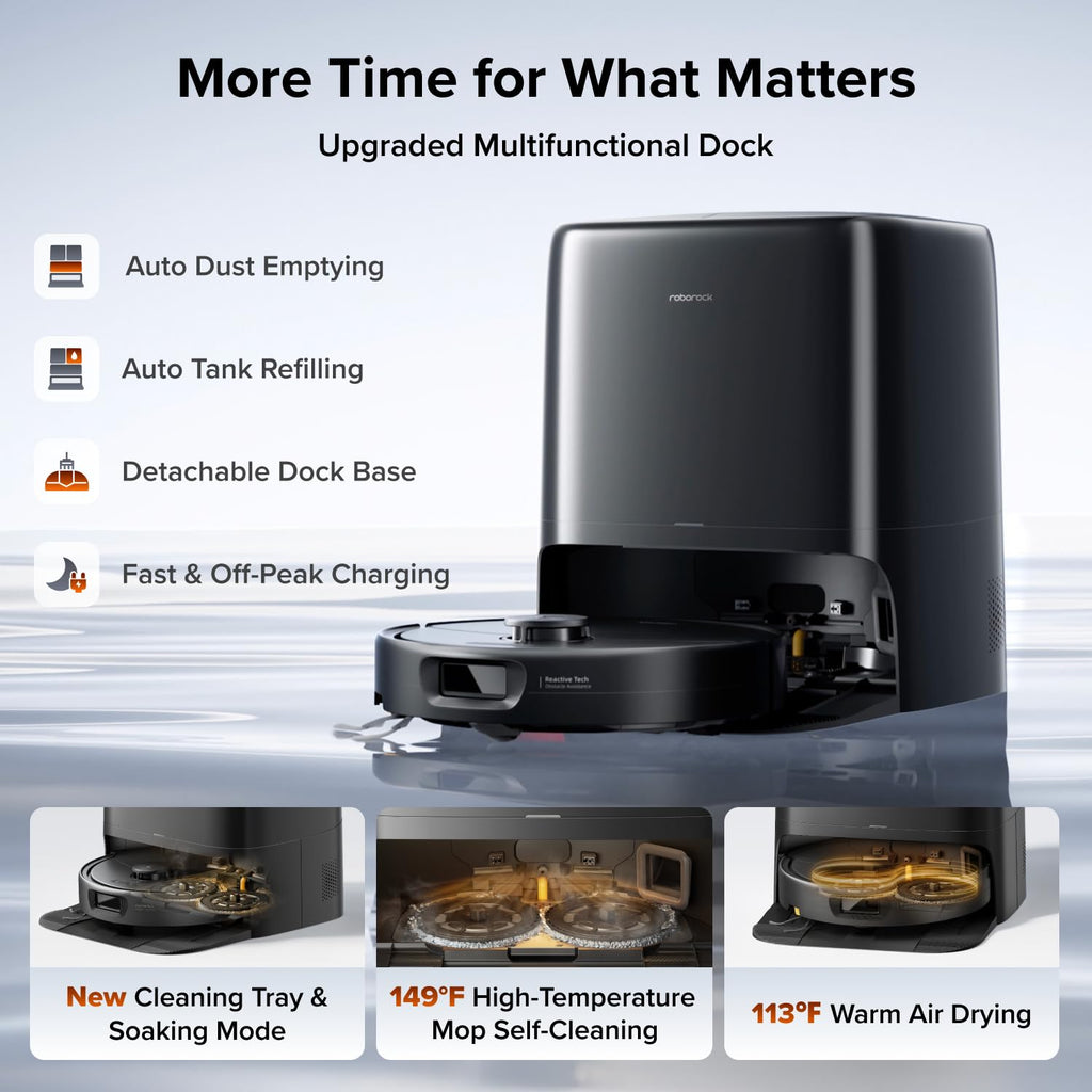 roborock 2026 New Qrevo 2 Pro Robot Vacuum and Mop, 20,000Pa Suction | FlexiArm Edge Mopping, Zero-Tangle, High-Temperature Mop Self-Cleaning, Smart Obstacle Avoidance for Pet Hair & Carpet, Black