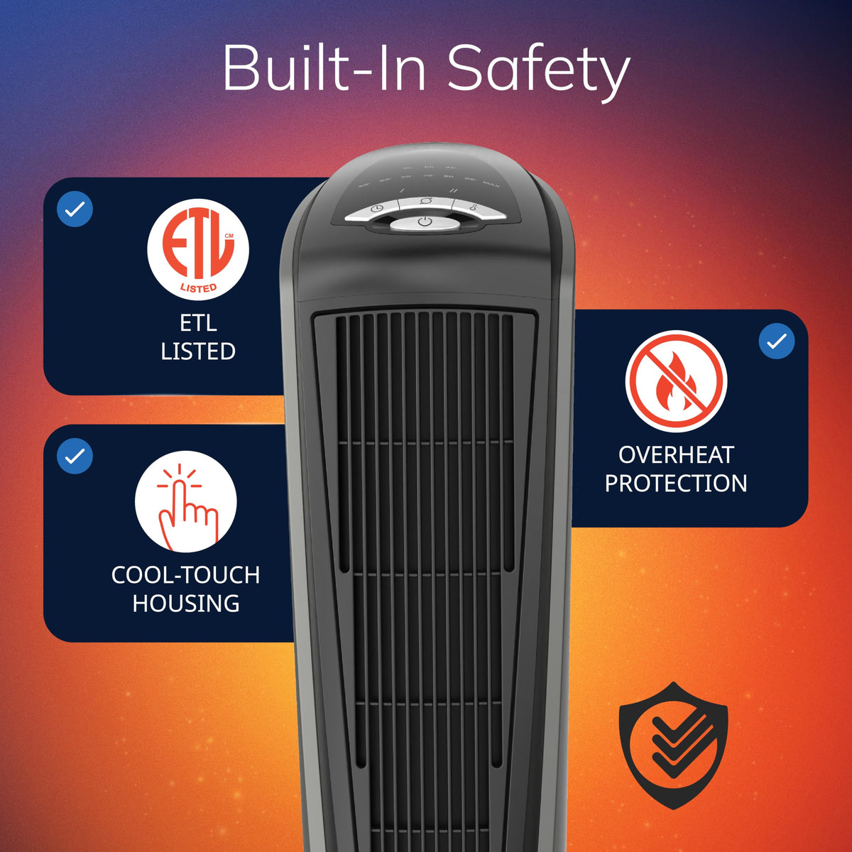 Lasko 23" Ceramic Tower Space Heater with Remote Control - Silver - 751320 | 1500W, Widespread Oscillation, 2 Heat Settings, Portable Tower Heater for Indoor Use and Office, Timer, Overheat Protection