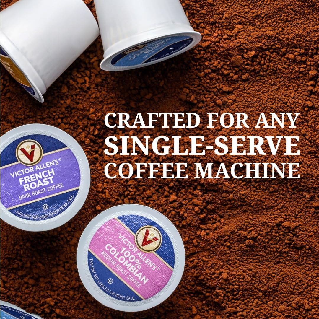 Victor Allen's Coffee Variety Pack (Morning Blend, 100% Colombian, Donut Shop Blend, and French Roast), 42 Count, Single Serve Coffee Pods for Keurig K-Cup Brewers