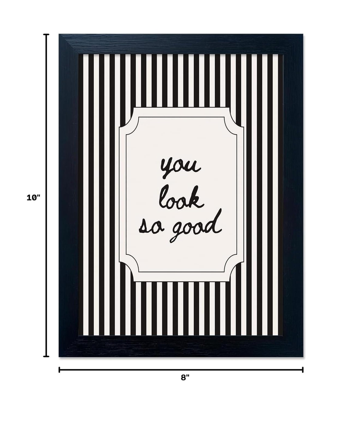 Black and White Bathroom Wall Art You Look So Good Framed Black Striped Bathroom Decor Modern Minimalist Canvas Print Painting Artworks for Wall