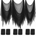6 Pack Black Halloween Creepy Cloth, 30 x 72 Inch - Yobbai | Stretchy Cotton Gauze; Easy to Hang, Cut & Shape for Haunted Houses, Porches, Doorways, Mantels, Parties, Indoor or Outdoor