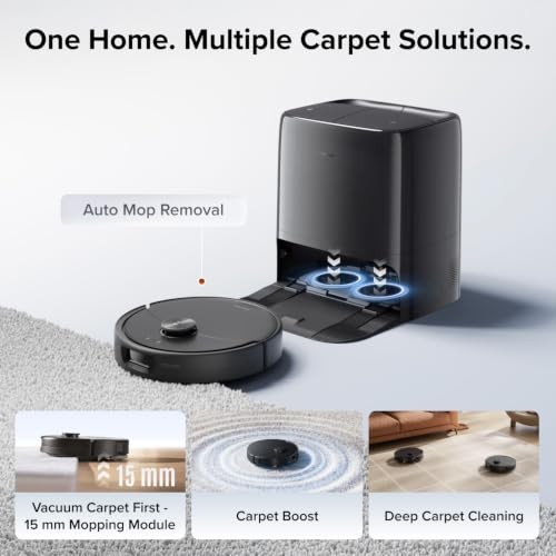 roborock 2026 New Qrevo 2 Pro Robot Vacuum and Mop, 20,000Pa Suction | FlexiArm Edge Mopping, Zero-Tangle, High-Temperature Mop Self-Cleaning, Smart Obstacle Avoidance for Pet Hair & Carpet, Black