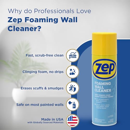 Zep Foaming Wall Cleaner - 18oz - Removes Scuffs & Stains | Removes Stains Without Damaging Finishes